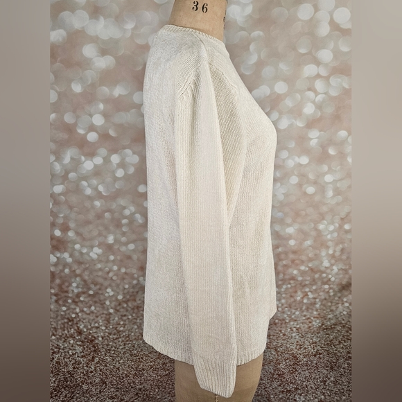 Doncaster Size L Cream Chenille Tunic Sweater - Picture 4 of 6